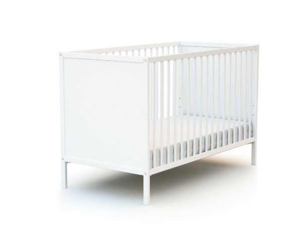 Lit bébé WEBABY à panneaux - Lits fixes 60x120cm - Hêtre massif et panneaux de fibres haute densité.