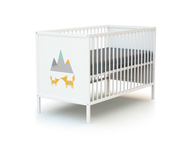 Lit bébé WEBABY Renard à panneaux - Lits fixes 60x120cm - Hêtre massif et panneaux de fibres haute densité.