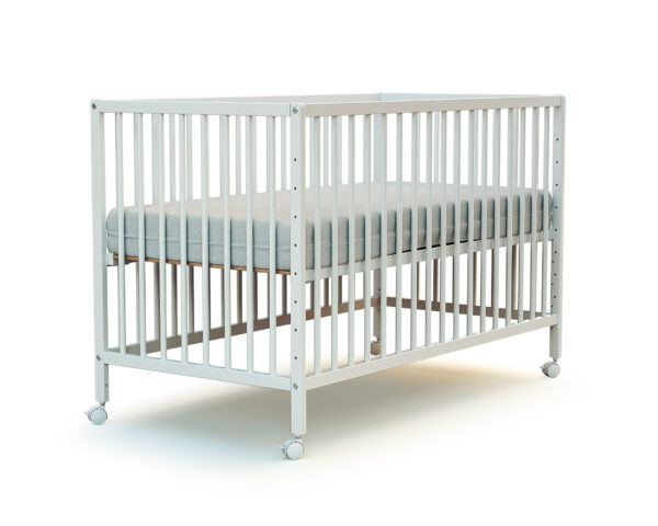 Lit bébé-Cododo WEBABY blanc - Lits évolutifs 60x120cm - Hêtre massif.