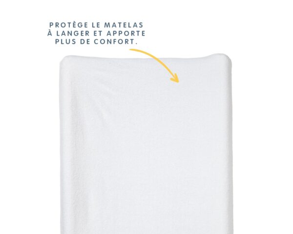 Housse de matelas à langer en éponge BABYCALIN blanc - Matelas à langer - Éponge 80% coton - 20% polyester