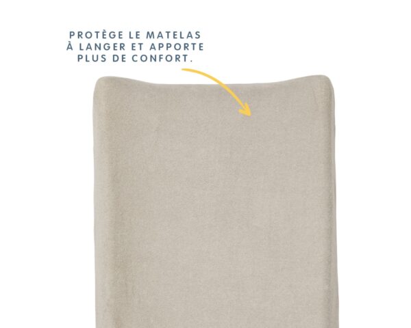 Housse de matelas à langer en éponge BABYCALIN taupe - Matelas à langer - Éponge 80% coton - 20% polyester