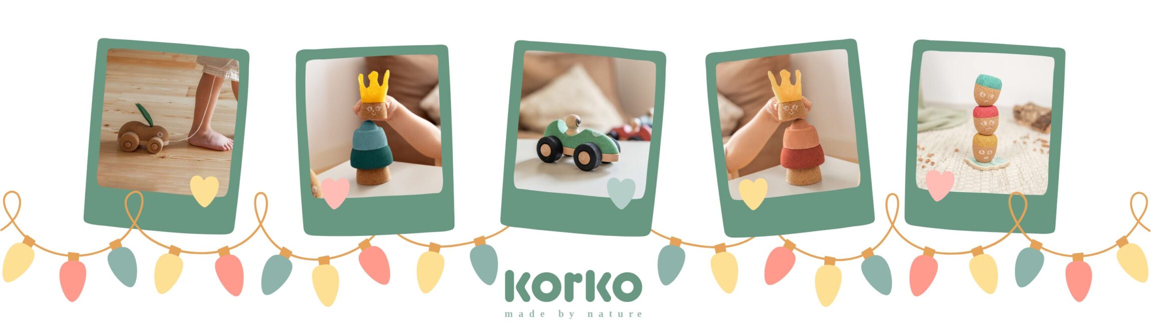 <p>Jouets en liège<br />
<strong>KORKO</strong></p>
