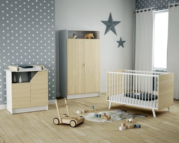 CARNAVAL Birch Complete Bedroom Set - Carnaval Birch - Solid beech and melamine particleboard.