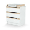 CARROUSEL White and Beech Changing Chest - with drawers - White and Beech - Solid beech and particleboard.