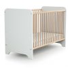 CARROUSEL White and Beech Cot - Fixed-side cots - White and Beech - Solid beech and particleboard.