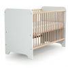 CARROUSEL White and Beech Cot - Fixed-side cots - White and Beech - Solid beech and particleboard.