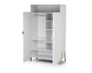 PIRATE White and Beech Wardrobe - Wardrobes - White and Beech - Solid beech and particleboard.