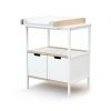 ESSENTIEL White and Beech Changing Table - with doors - White and Beech - Varnished solid beech and high-density fibreboard.