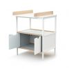 ESSENTIEL White and Beech Changing Table - with doors - White and Beech - Varnished solid beech and high-density fibreboard.
