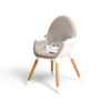 Chaise Haute WEBABY - Evolutives - Gris & Blanc - Hêtre massif, coque polyéthylène et assis polyester.