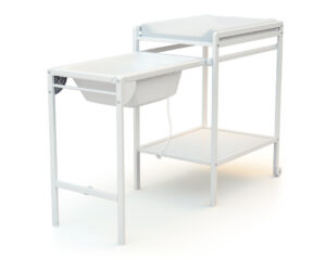 ESSENTIEL White Changing Table with Baby Bath - Changing table with baby bath - White - Solid beech and high-density fibreboard.