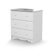 MARELLE White Changing Chest - with drawers - White - Solid beech, high-density fibreboard and particleboard.