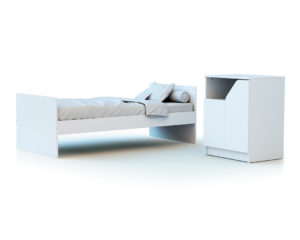CARNAVAL White Convertible Bedroom Set - With doors - White - Solid beech and melamine particleboard.