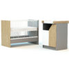 CARNAVAL Modular Bedroom Set Grey-White-Oak - With doors - Grey-Oak decor - Solid beech and melamine particleboard.