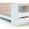 CARROUSEL White and Beech Convertible Bedroom Set - With drawers - Solid beech and melamine particleboard.