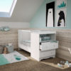 MARELLE White Convertible Bedroom Set - With drawers - White - Solid beech and melamine particleboard.
