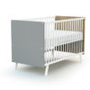 CARNAVAL Cot Grey-White-Oak - Fixed-side cots - Grey-Oak decor - Solid beech and melamine particleboard.