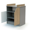 CARNAVAL Changing Table Grey-White-Oak - with doors - Grey-Oak decor - Melamine particleboard