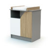 CARNAVAL Changing Table Grey-White-Oak - with doors - Melamine particleboard