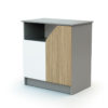 CARNAVAL Changing Table Grey-White-Oak - with doors - Melamine particleboard