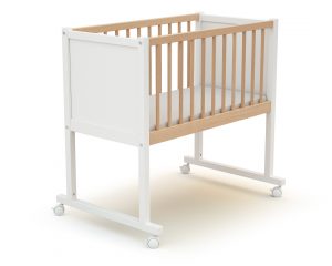 CONFORT White and Beech Crib - Easy-to-use cribs - White and Beech - Solid beech and high-density fibreboard.