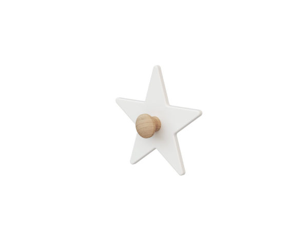ESSENTIEL Star-Shaped White and Beech Peg - Storage - White and Beech - Solid beech and high-density fibreboard.