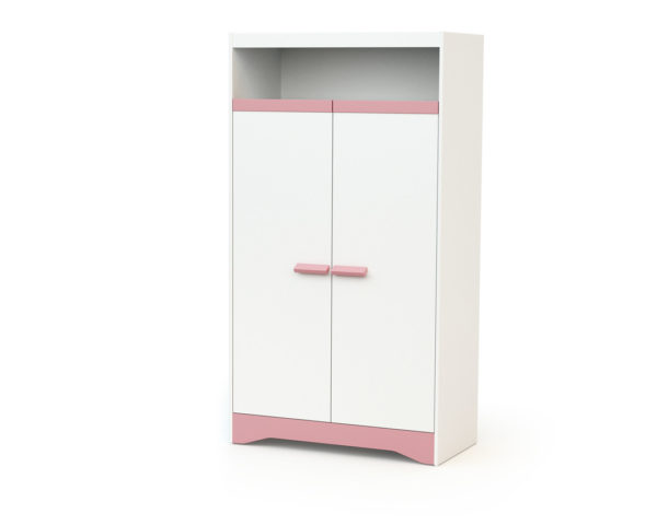 COTILLON White and Pink Wardrobe - Wardrobes - White and Pink - High-density fibreboard and particleboard.