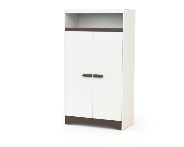 Cotillon White and Taupe Wardrobe - Wardrobes - High-density fibreboard and particleboard.