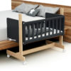 CONFORT Graphite Grey and Beech Co-Sleeping Crib - Co-sleeping cribs - Graphite Grey and Beech - Solid beech and high-density fibreboard.