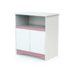 COTILLON White and Pink Changing Table - with doors - Melamine particleboard