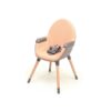 ESSENTIEL Grey & Peach High Chair - Convertible chairs - Grey & Peach - Solid beech, polyethylene shell and polyester seat.