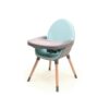 ESSENTIEL Grey & Sky Blue High Chair - Convertible chairs - Grey & Sky Blue - Solid beech, polyethylene shell and polyester seat.