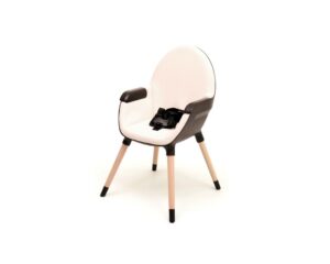 ESSENTIEL + Black & Sand High Chair - Convertible chairs - Black & Sand - Solid beech, polyethylene shell and polyester seat.