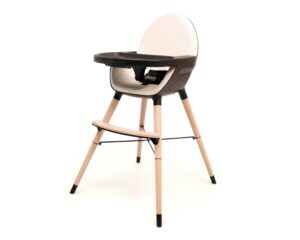 ESSENTIEL + Black & Sand High Chair - Convertible chairs - Black & Sand - Solid beech, polyethylene shell and polyester seat.