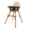 CONFORT Black & Camel High Chair - Convertible chairs - Black & Camel - Solid beech, polyethylene shell and polyester seat.