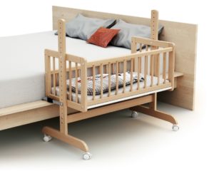 ESSENTIEL Varnished Beech Co-Sleeping Crib - Co-sleeping cribs - Clear-lacquered Beech - Solid beech and high-density fibreboard.