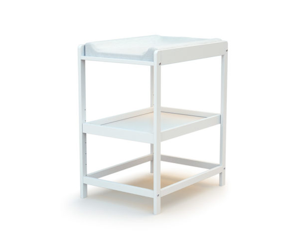 Table à Langer CONFORT Blanc - Tables Simples - Blanc - Hêtre massif et panneaux de fibres haute densité.