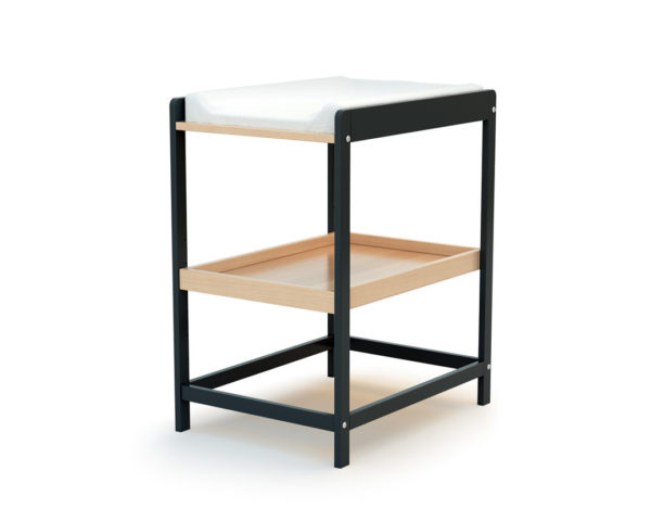 CONFORT Graphite Grey and Beech Changing Table - Easy-to-use tables - Solid beech and high-density fibreboard.