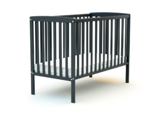 CONFORT Graphite Grey Cot - Fixed-side cots - Graphite Grey - Solid beech.