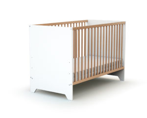 GAVROCHE White and Beech Cot - GAVROCHE - White and Beech - Varnished solid beech and high-density fibreboard.