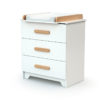 GAVROCHE White and Beech Changing Chest - with drawers - White and Beech - Solid beech, high-density fibreboard and particleboard.