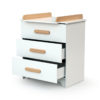 GAVROCHE White and Beech Changing Chest - with drawers - White and Beech - Solid beech, high-density fibreboard and particleboard.