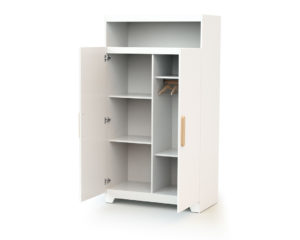 GAVROCHE White and Beech Wardrobe - Wardrobes - High-density fibreboard and particleboard.