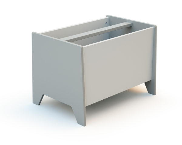 White & Grey Open Toy Box - Storage - White and Grey - Solid beech, high-density fibreboard and particleboard.