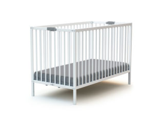 WEBABY Folding White & Grey Cot - Folding playpens - White and Grey - Solid beech.