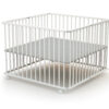 WEBABY Large Folding White and Grey Playpen - Folding playpens - White - Solid beech, PVC and particleboard.