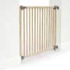 WEBABY Expandable Varnished Beech & Grey Safety Gate - Expandable - Clear-lacquered Beech - Solid beech.