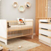 CARROUSEL Convertible Cot 70 x 140 cm - Modular - White and Beech - Solid beech and melamine particleboard.