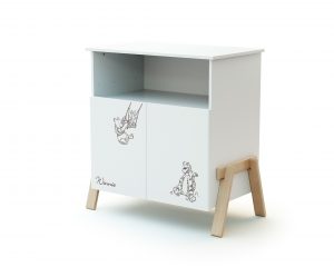CANAILLE Disney Winnie-the-Pooh Changing Table - Canaille Winnie - White and Beech - Solid beech, high-density fibreboard and particleboard.