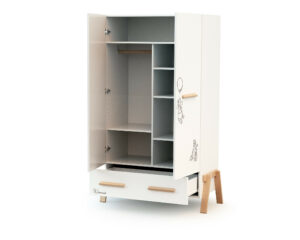 CANAILLE Disney Winnie-the-Pooh Wardrobe - Canaille Winnie - White and Beech - Solid beech, high-density fibreboard and particleboard.